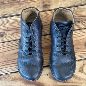 Wolky Leather Lace up Booties Ankle boots Men N7 Black made in Portugal